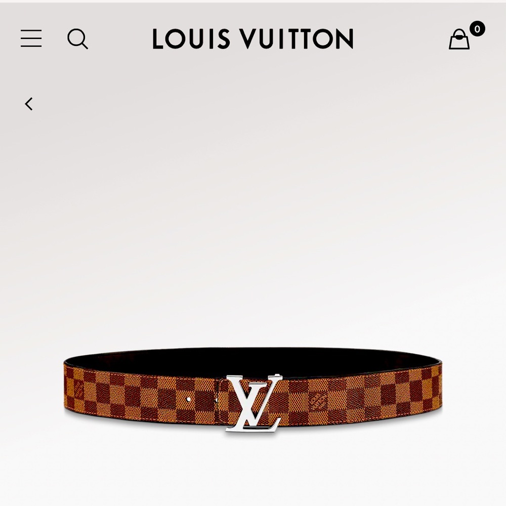 Louis Vuitton men’s belt with silver LV buckle